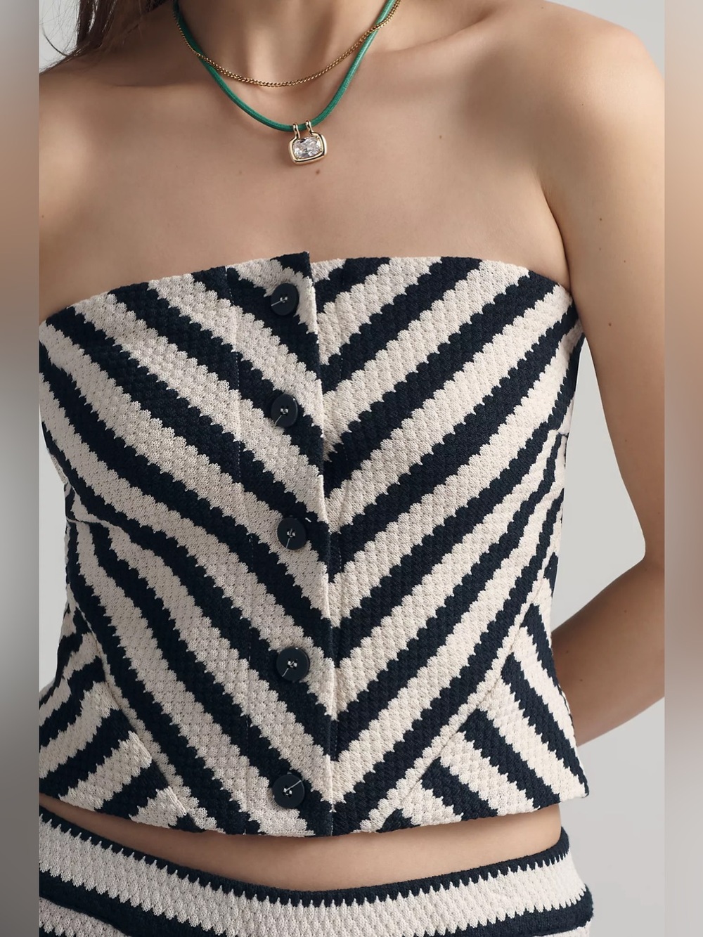 Maeve Crochet Strapless Crop Top